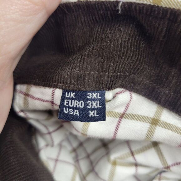 Barbour Shirt\ Men's‎ 3XL\ Long Sleeve\ Corduroy\ Trim Button Down\ White\ Plaid - Picture 4 of 11